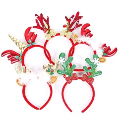 新しいクリスマスのカチューシャ大人の子供の祝日のパーティーの装飾用品の頭飾りクリスマスの鹿の角の鈴のボタン