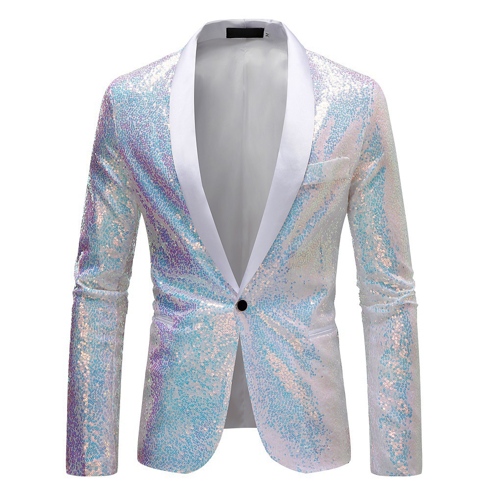 1 Abito con paillettes, abbigliamento da uomo per discoteca, presentatore, presentatore, giacca da studio, taglia europea, all'ingrosso_voghion.com