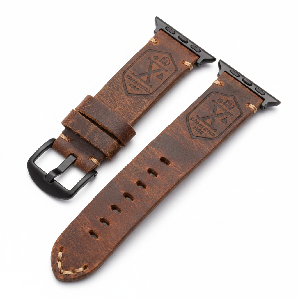 Suitable for Apple Watch 8 Strap 49mm 45 Retro First-Layer Cowhide Thick Men's Genuine Leather Ultra