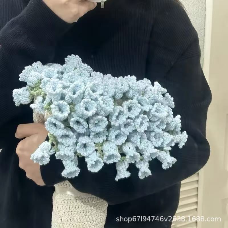 ローズブーケブランケット DIY 素材パッケージミルクコットンウールボール手編みフラワーブランケットかぎ針編みガールフレンド用|undefined
