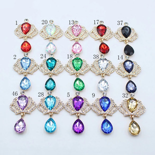 Alloy rhinestone clothing accessories accessories acrylic water drop DIY pendant jewelry flat handmade headdress material