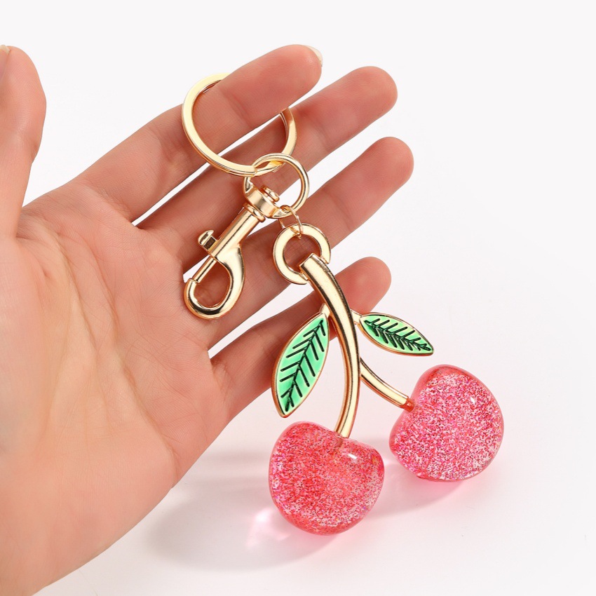 Cherry Pattern Resin Cherry Bag Pendant Keychain Bag Charms