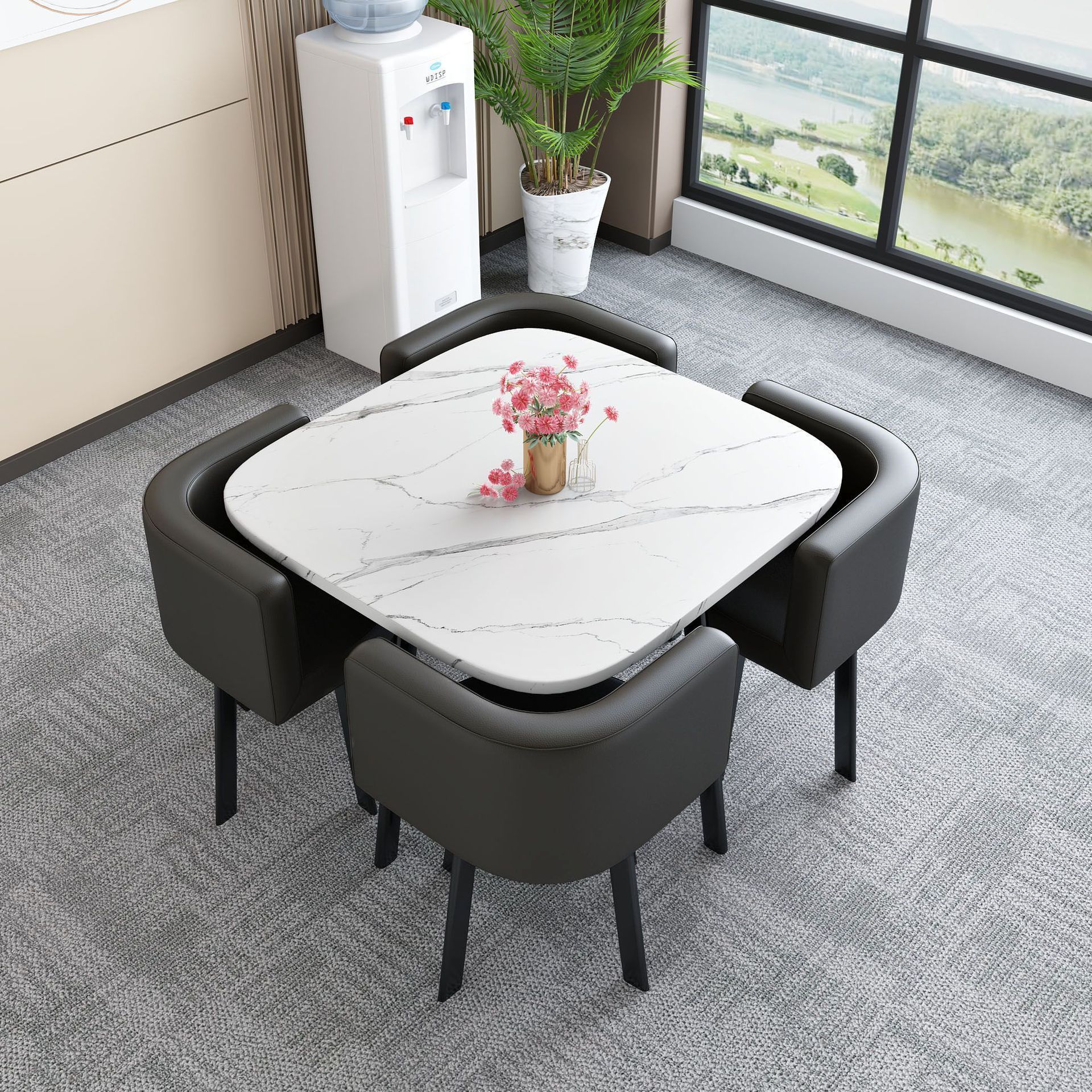 Mesa y silla de negociación simple mesa redonda de recepción de negociación casual mesa de recepción mesa comercial de té de leche y postres mesa y silla image 27