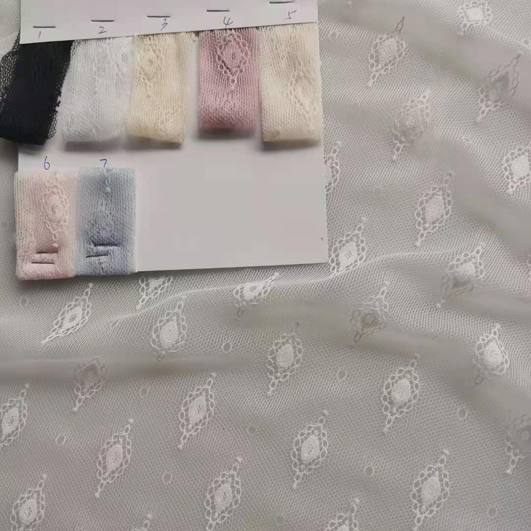 【厂家直销】全锦纶无弹柔软菱形剪线提花网布 打底衫等面料 现货