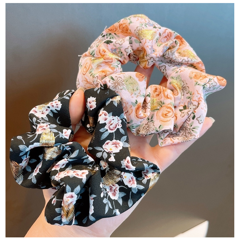 Korean Floral Hair Scrunchies display picture 13