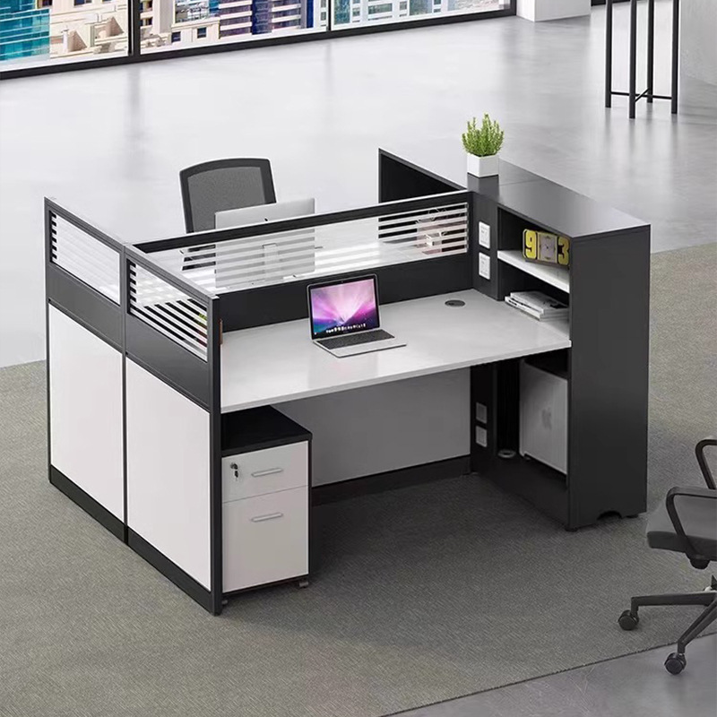 [Fuente de fábrica] Mesa de oficina mesa de personal de cuatro asientos y silla pantalla combinada simple moderna combinación de múltiples personas partición