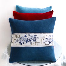 新中式红木沙发靠垫客厅靠枕风腰枕午睡方形抱枕套不含芯家纺家饰