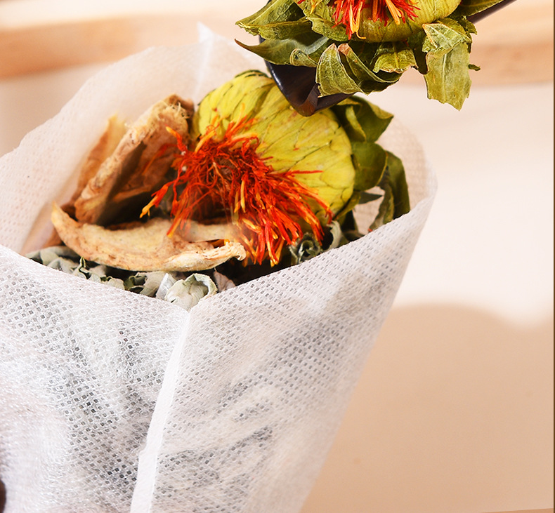 Dried Mugwort Ginger Safflower Foot Soak Pack Herbal Foot Bath 30g x 30 Bags in use