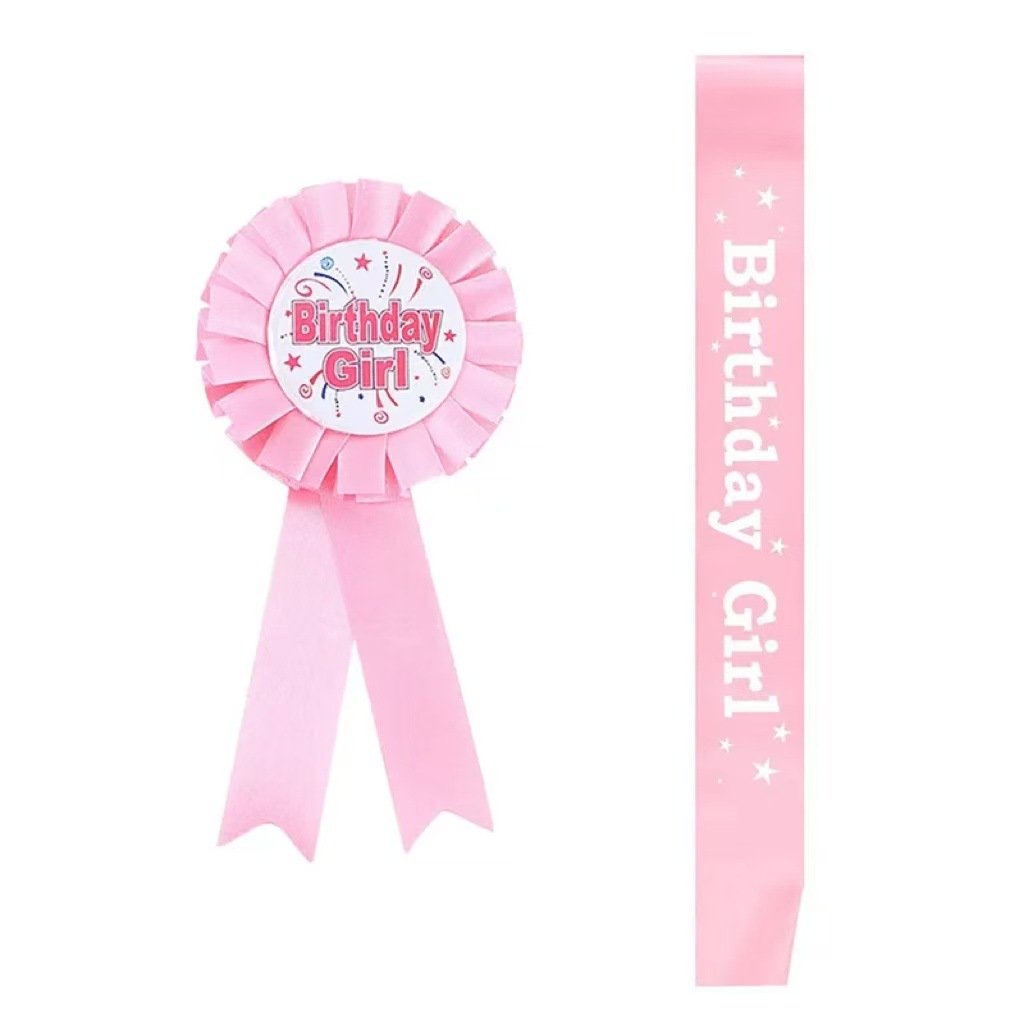 Birthday girl queen insignia de cumpleaños insignia de encaje accesorios para fotos suministros para fiestas de cumpleaños