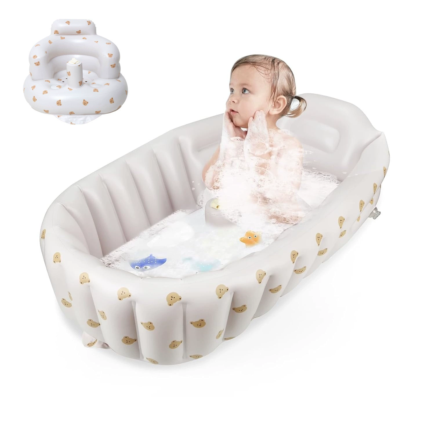 Надувная детская ванночка в корейском стиле, надувная ванна для хранения, удобная детская надувная ванна для воды, детская ванночка