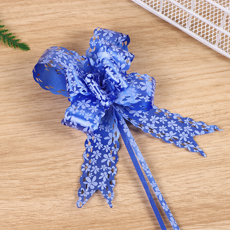 Comercio exterior Venta caliente 30 hueco impreso encaje dibujado a mano flor Navidad cumpleaños regalo embalaje arco dibujado flor cinta