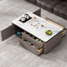 奶油风岩板茶几客厅家用电视柜小户型新款感简约泡茶一体