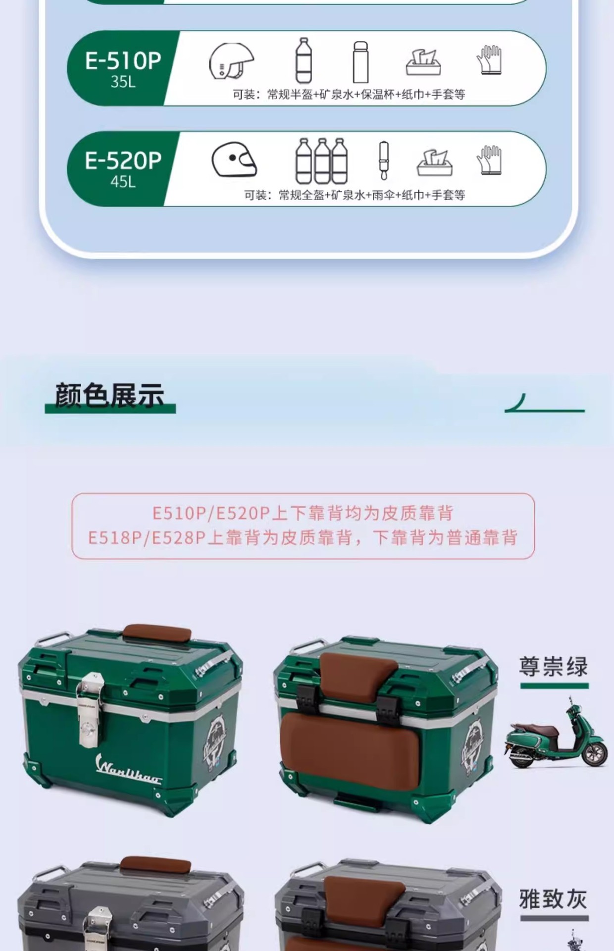 Wanlihao Is Suitable for Suzuki Us125T Motorcycle Rear Trunk, Large-Capacity Non-Aluminum Alloy Electric Vehicle Trunk