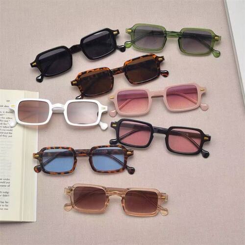 Square Rice Grain Sunglasses Retro Instagram Influencer Style Sunglasses for Women Trendy Fashion Versatile Sunglasses