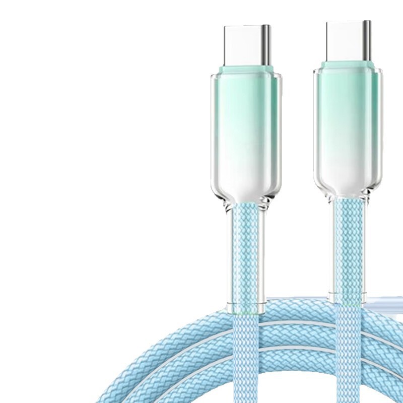 Apple Huawei vivoppo 高速充電充電ケーブルに適した双頭タイプ C アイスクリスタル編組ケーブルグラデーションデータケーブル|undefined