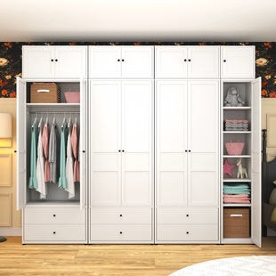 Household Steel Molded Wardrobe 2025 New Model Nordic Bedroom Easy-To-Assemble Metal Combination Large Wardrobe for Small Apartments
