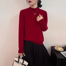 百分百纯山羊绒衫女款纯山羊绒衫半高领保暖舒适支持检测假一赔十