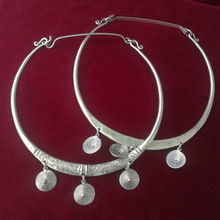 手工刻花大爱民族风时尚百搭复古个性三个小玉面项圈 搭裂帛配饰