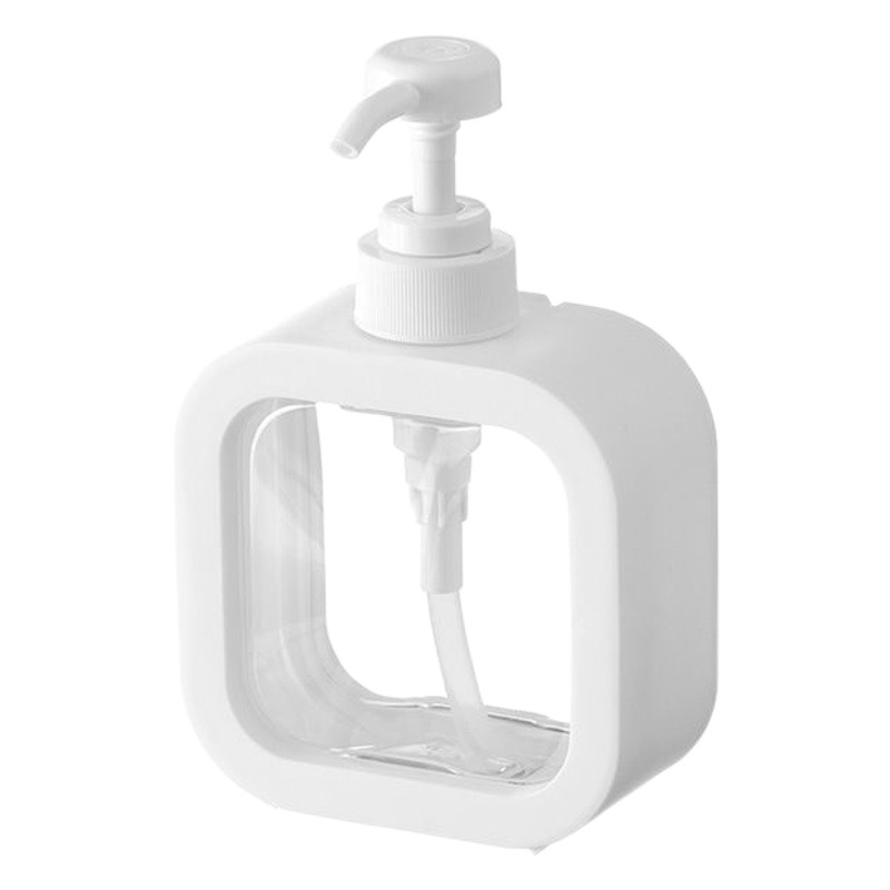 Botella de loción cuadrada blanco 500ml botella de plástico prensa desinfectante de manos Gel de ducha viaje en casa nueva sub-botella