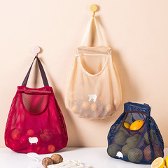Kitchen multifunctional fruit and vegetable hanging bag onion potato ginger garlic storage bag breathable mesh wall hanging storage bag
