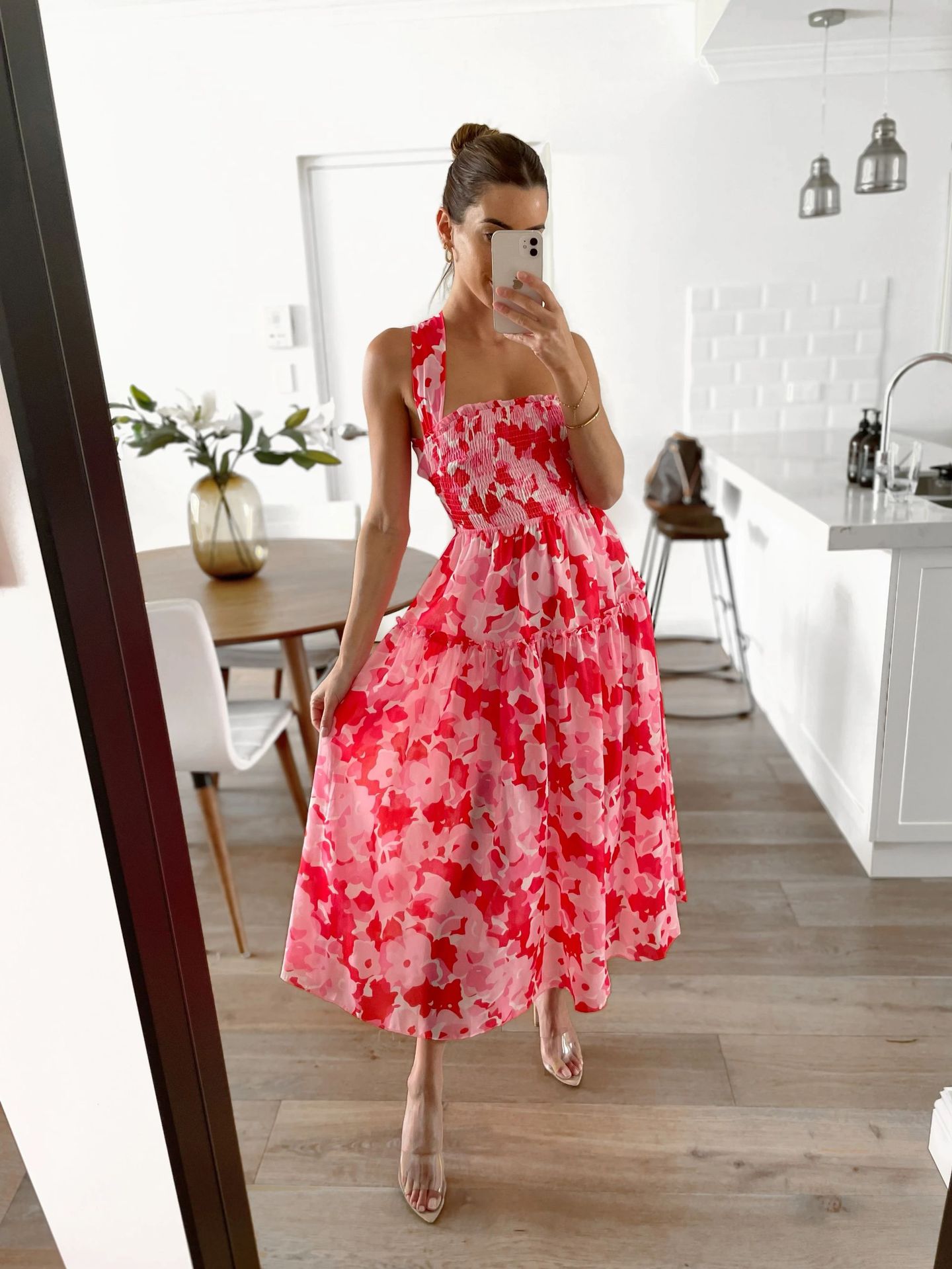 Spring Summer Pleated Strap Dress Casual Vacation Stringy Selvedge Dress