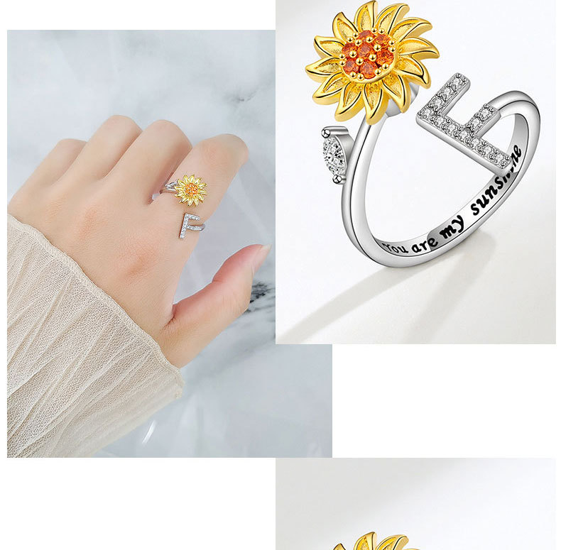 1 Piece Lady Flower Copper Plating Zircon Womenu0027S Open Ring