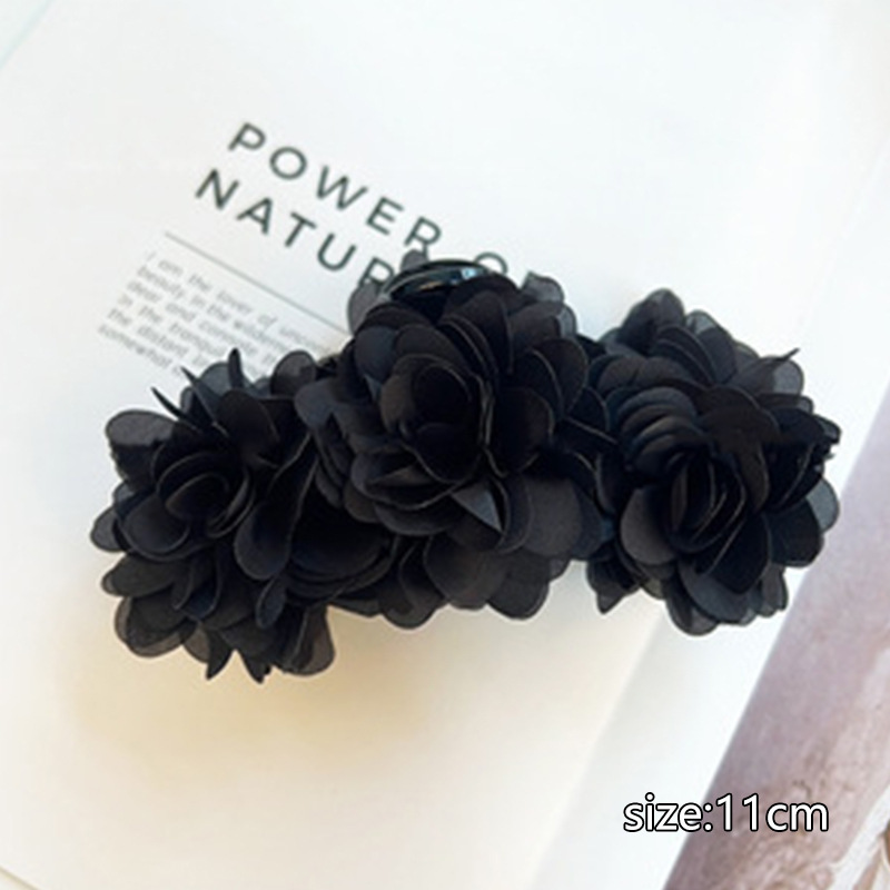 花のようなバラのヘアクリップ、前髪サイドクリップ、7cmフレンチレイジーハーフタイヘアピン|undefined