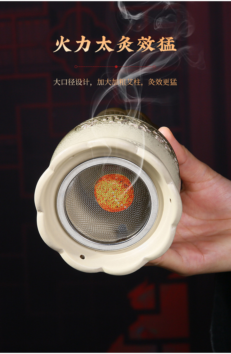 Ceramic Fire Dragon Cupping Jar Moxibustion Warmer for Home Spa Massage Therapy 700g quality and texture
