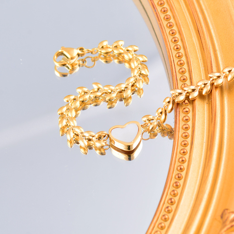 Fashion Heart Shape Titanium Steel Bracelets 1 Piece