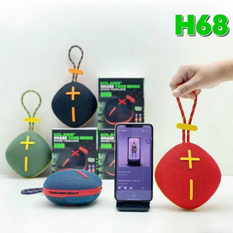 koleer新款h68跨境蓝牙音箱超重低音户外便携插卡收音tws礼品音箱|undefined