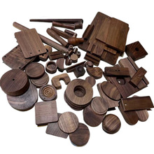 定制加工黑胡桃木摆件胡桃木工艺品雕刻木底座异形摆件木盖配件厂