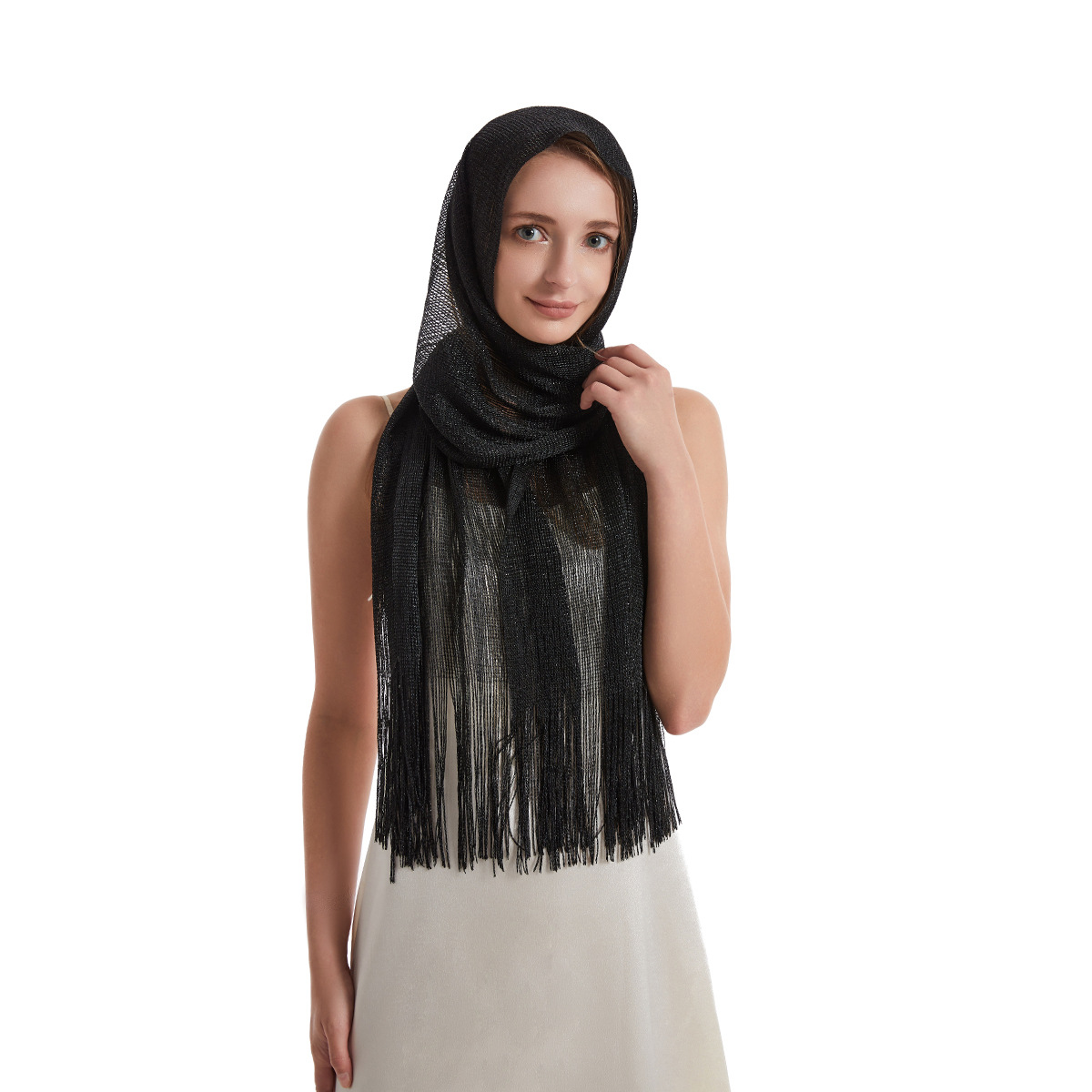 Women's Fashion Solid Color Polyester Tassel Shawls display picture 92
