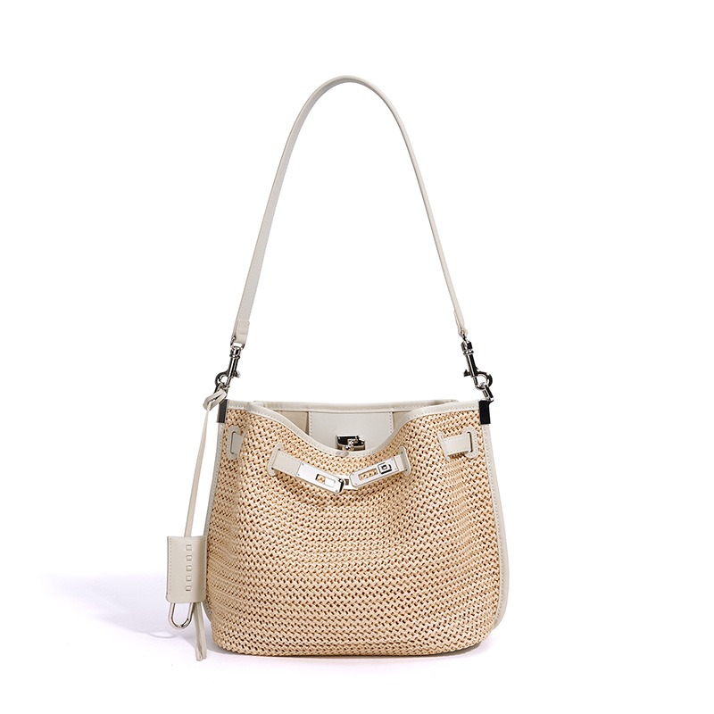 Summer Ins Style Versatile Single Shoulder Bag New Cowhide Woven Handbag Genuine Leather Women's Crossbody Bag For Beach Vacation - Thumbnail 5