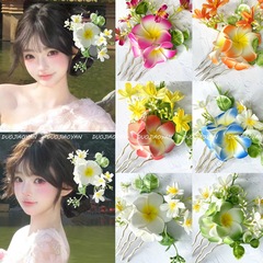 新型のシミュレーション花の髪はボヘミアンの卵の花の後頭部の側で髪を巻いて旅行の写真を撮って髪を飾ります。