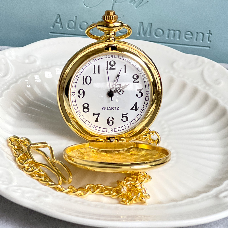 Round Dial Shape Family Gathering, Tea Party Occasion Vintage Style Classic Style Round Quartz Pocket Watch Women's Watches