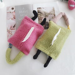 Beautiful elements original spring plush cartoon feet fabric tissue box creative car hanging tissue paper new product