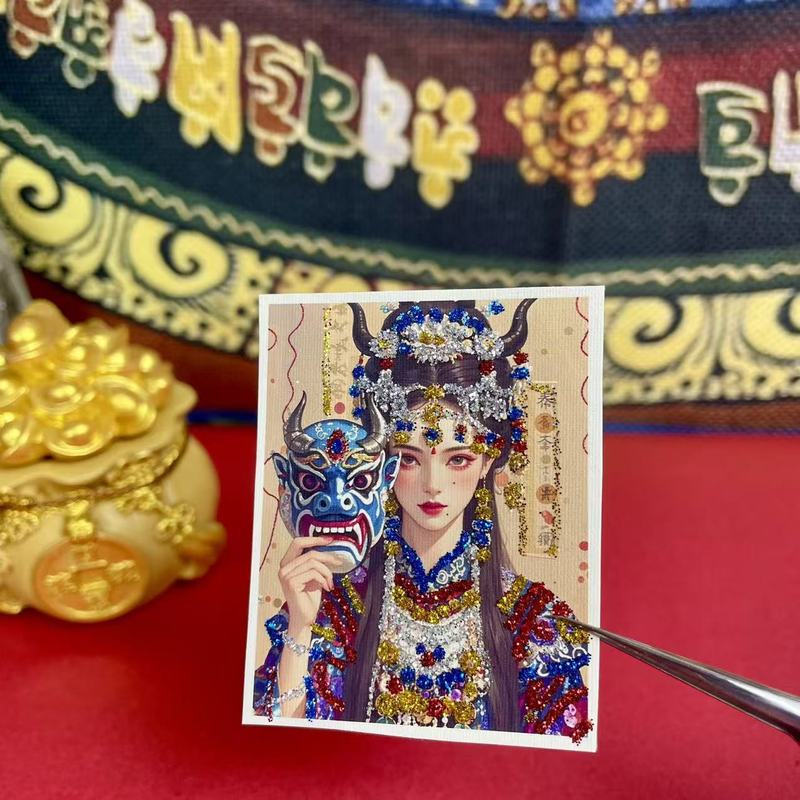 唐卡画芯批发吊坠卡芯扎基拉姆前世今生高清彩金卡芯|undefined