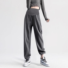 孕妇两穿裤春秋季2025外穿宽松休闲阔腿长裤秋款孕妇直筒运动卫裤