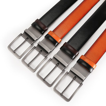 男士腰带旋转针扣腰带仿古休闲商务跨境外贸电商纯色打孔皮带