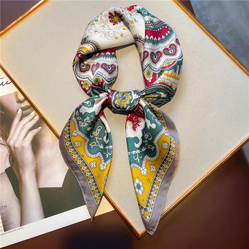 Pañuelo cuadrado pequeño occidentalizado, pañuelo de seda, pañuelo de seda de imitación para mujer, chal estampado, pañuelo de protección solar, diadema,_voghion.com