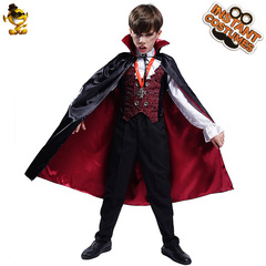 ハロウィンの子供の男性のタイプの吸血鬼の服装の小さい男の子の子供の吸血鬼の役は舞台の演技服を演じます。