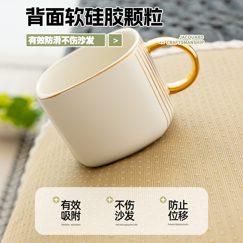简约风高克重兔毛绒沙发垫2025新款秋冬款沙发罩套防滑坐垫子跨境|undefined