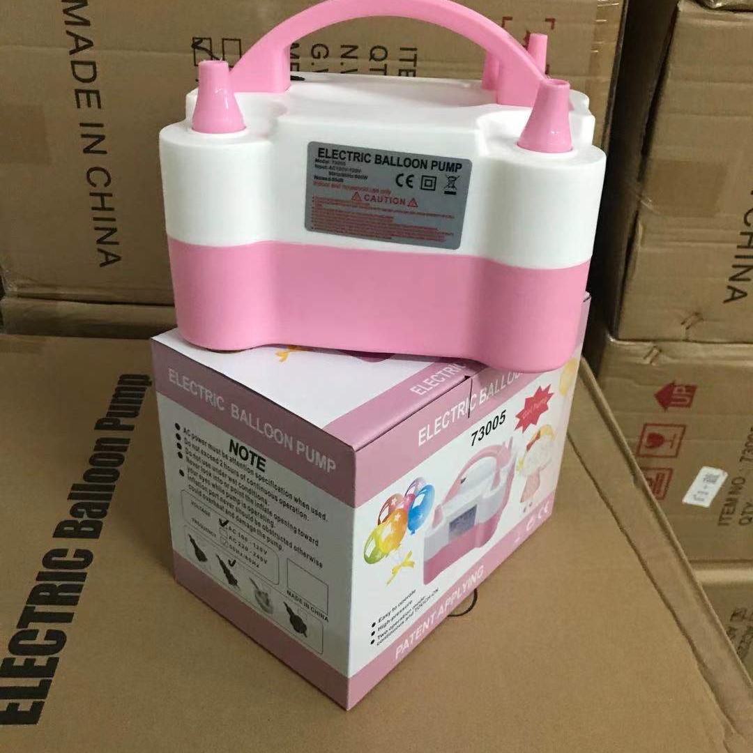 Bomba de aire eléctrica 73005, bomba de aire de doble orificio, herramienta de inflado de globos para fiestas de cumpleaños y bodas, bomba de globos al por mayor