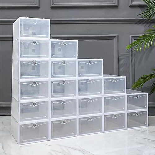 Thickened shoe box sneaker storage box plastic thickened dustproof shoe box organization storage display transparent shoe cabinet wholesale