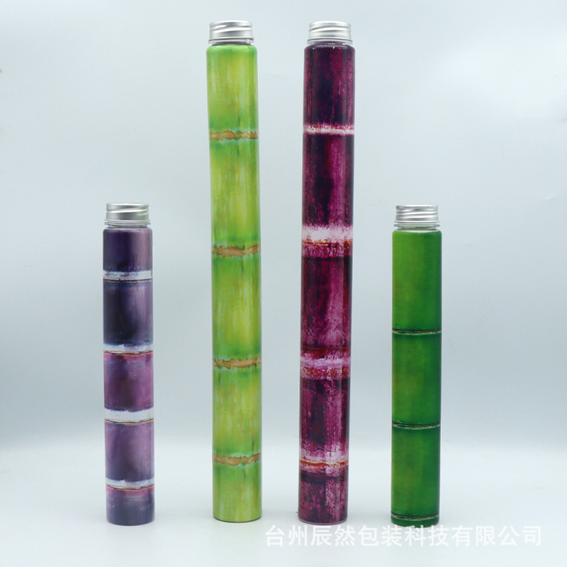 網赤サトウキビ瓶竹節瓶使い捨て飲料瓶プラスチックpet 650ml延長創意竹哺乳茶瓶|undefined