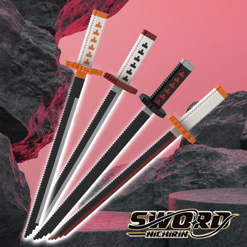 Cross-border hot-selling assembled building blocks, knives and swords, building blocks in series, micro-particles, boys and children's educational puzzle toys wholesale