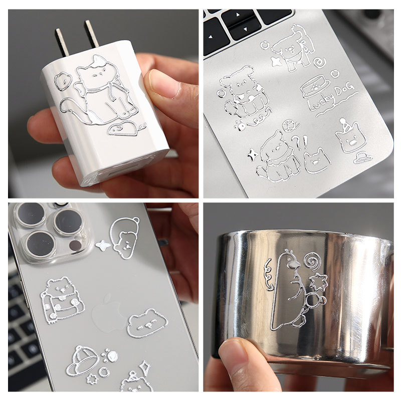 Papel Sr. pegatinas de transferencia de hoja plana pegatinas de mano de dibujos animados lindos aliados materiales de cuentas de mano pegatinas de decoración de tabletas de teléfonos móviles