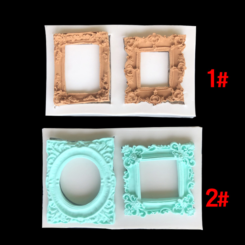 De estilo europeo en relieve patrón vintage decoración de la torta del molde fondant espejo marco seco ritmo de hornear molde de silicona de arcilla epoxi