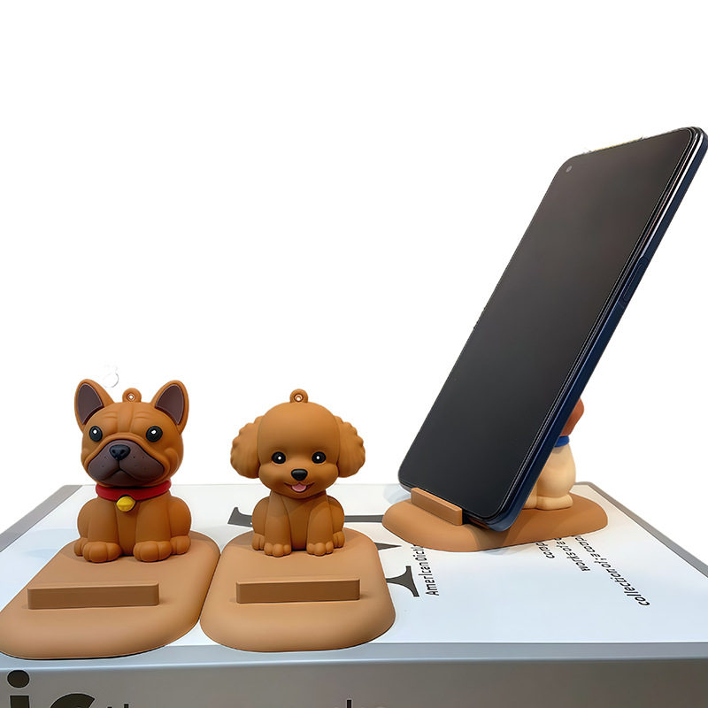 Creative Puppy Phone Stand Cute Desktop Decoration Ornament Adorable Pet Dog Cartoon Figurine Small Gift_voghion.com