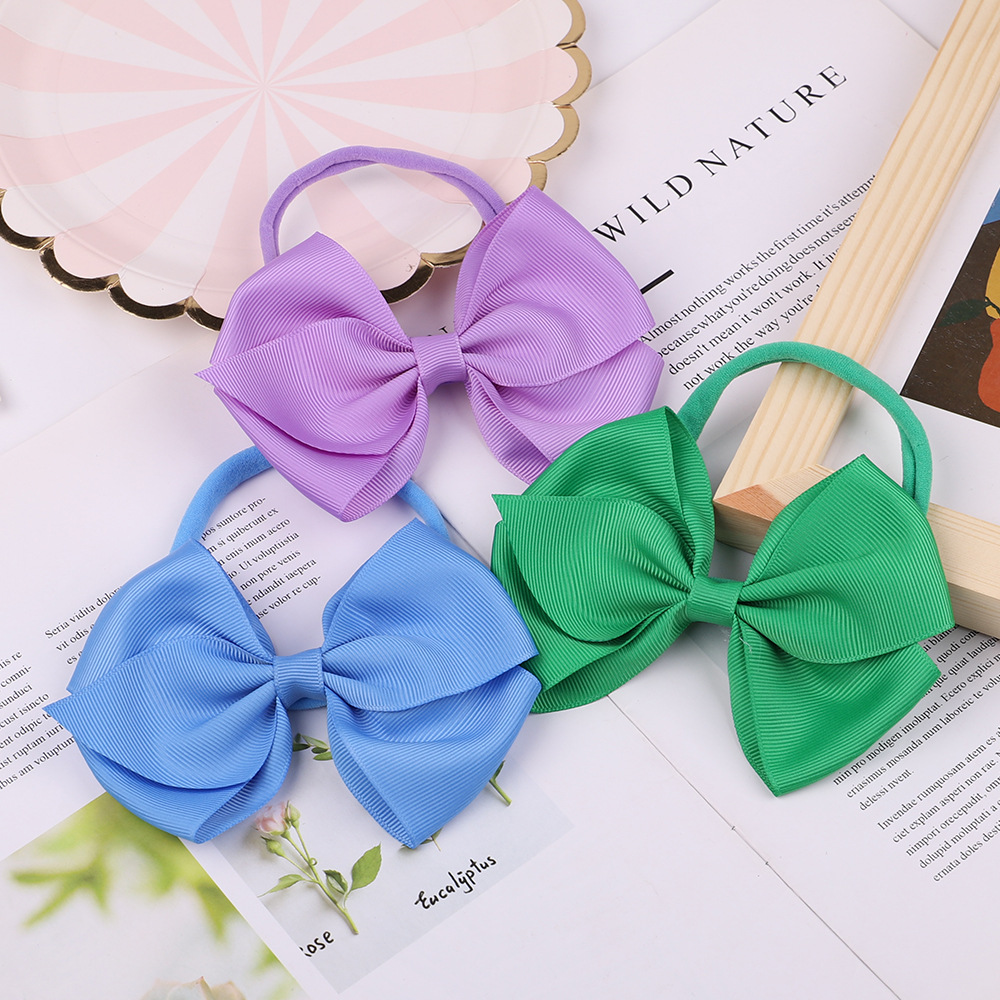Cross-border New Arrival Baby Hair Accessories European And American Fashion Bowknot Hair Band Elastic Princess Girls' Headband Wholesale display picture 6